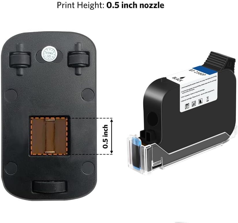 Black Ink Cartridge, Original 42ml Fast Dry Ink for BT-HH6105B2 Handheld Printer