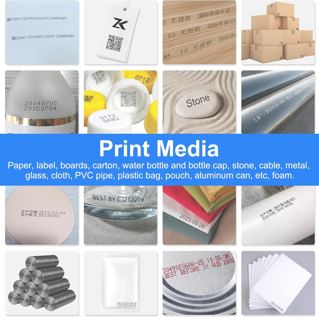 Portable Printing Machine for Date Time Barcode Logo Qrcode Batch Number Image Icons