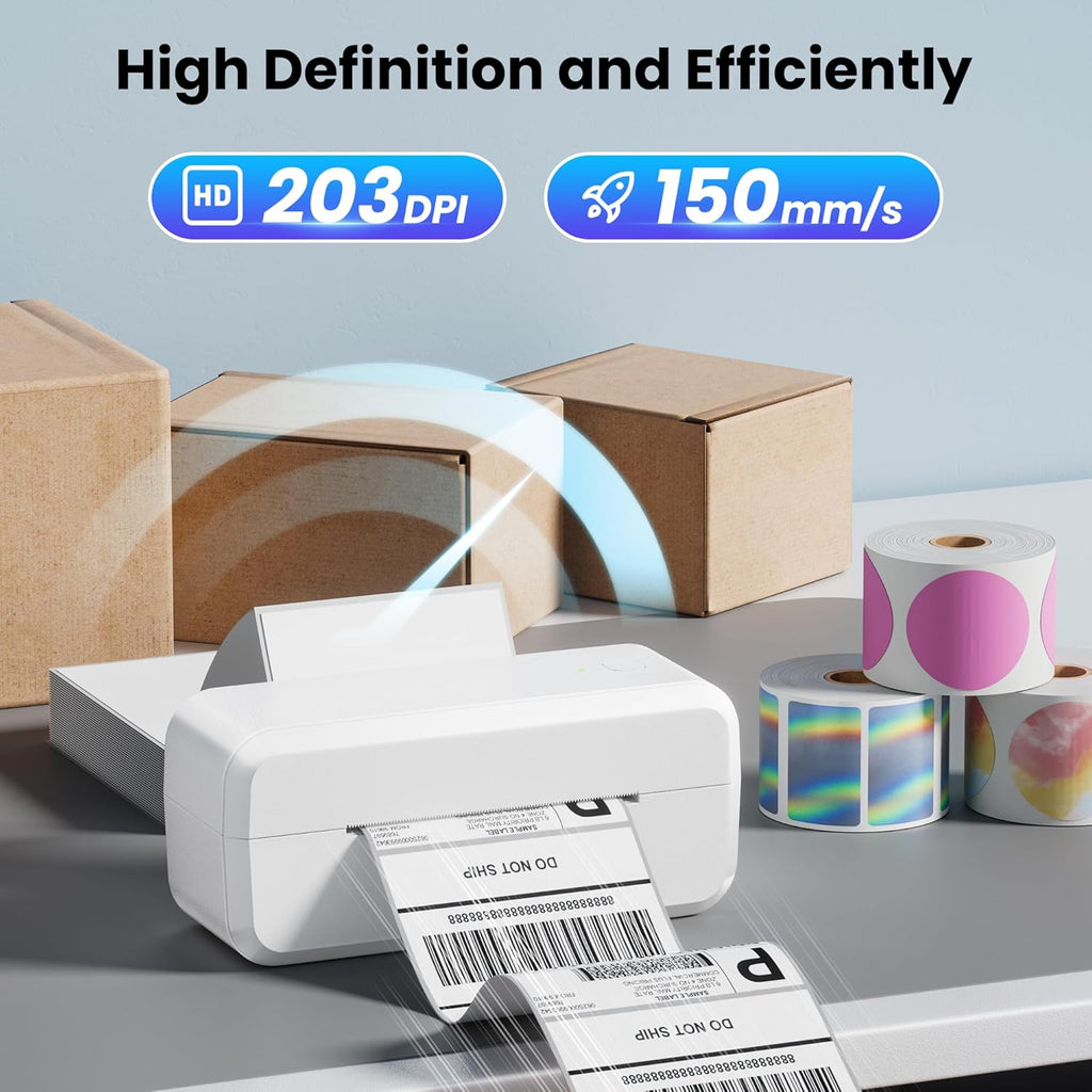 Bluetooth Thermal Label Printer, Shipping Label Printer for 4x6 Shipping Packages & Small Business, Compatible with IOS